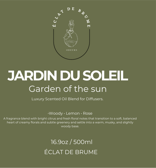 Jadin du Soleil/Garden of the sun: Woody, Lemongrass, Lily- Inspired by W Hotel