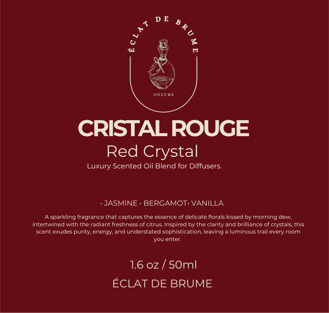 Cristal Rouge/Red Crystal: Jasmine, Bergamot, Vanilla - Inspired by Baccarat Rouge 540